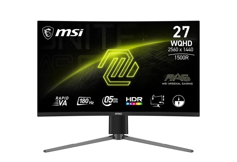 MAG 27CQ6PF Curved-Gaming-Monitor (69 cm/27 ", 2560 x 1440 px, WQHD, 0,5 ms Reaktionszeit, 180 Hz, VA LED, 3 Jahre Herstellergarantie, höhenverstellbar) fra MSI, Sort – cover