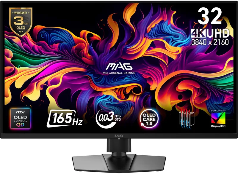 MAG 322UP QD-OLED E16 computer monitor 80 cm (31.5") 3840 x 2160 Pixels 4K Ultra HD by MSI, Black – cover