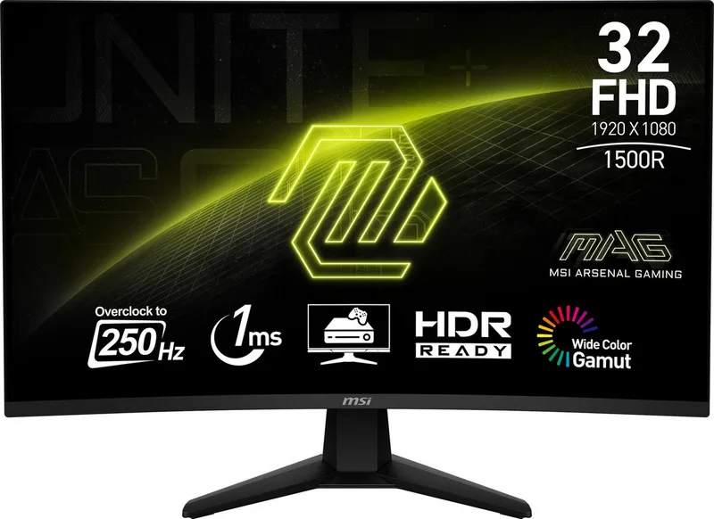 MAG 32C6X Curved-Gaming-Monitor (80 cm/32 ", 1920 x 1080 px, Full HD, 1 ms Reaktionszeit, 250 Hz, VA LED, 3 Jahre Herstellergarantie) by MSI, Black – cover