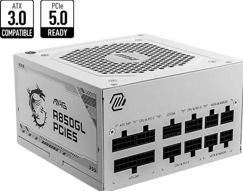 MAG A850GL PCIE5 WHITE - Voeding van MSI – cover