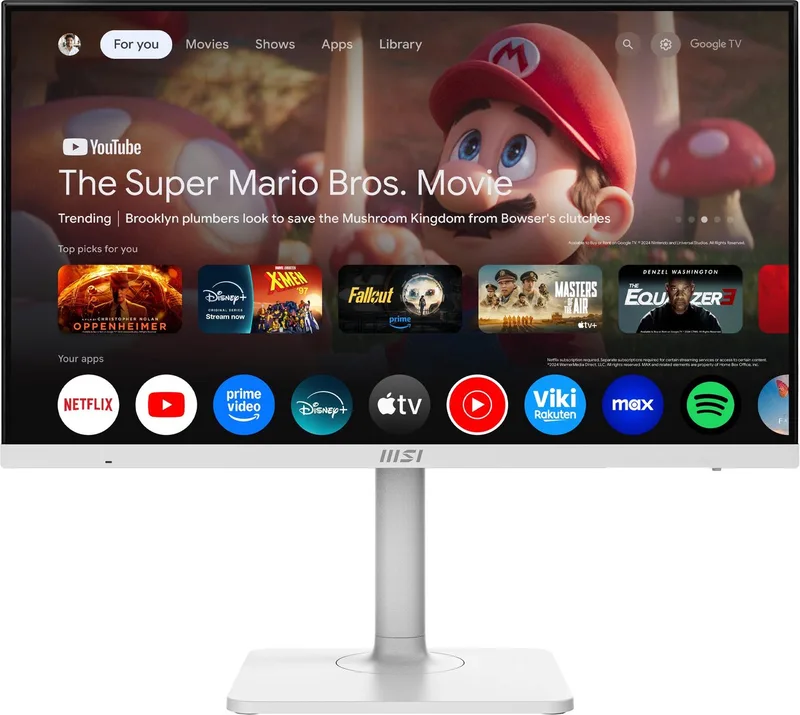 Modern MD272UPSW - Smart 4K UHD Monitor - 60Hz - 27 Inch - Google TV - USB Type-C PD 65W - 4 Way Adjustable van MSI, Wit – cover