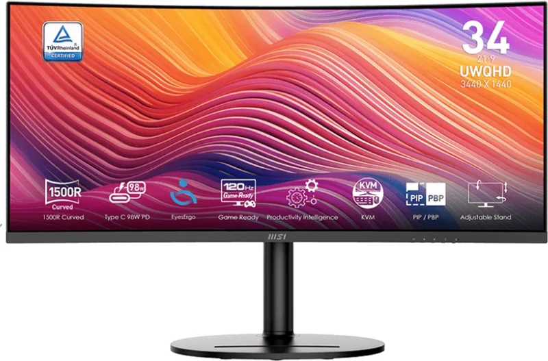 Modern MD342CQP - Ultrawide QHD Monitor - 120Hz - 34 inch - USB HUB/KVM -USB-C PD 98W by MSI – cover