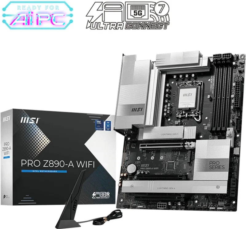 Moederboard Pro Z890-A Wifi Voor Intel Lga1851 Ddr5 Sata3 M2 Pcie5.0 Atx van MSI – cover