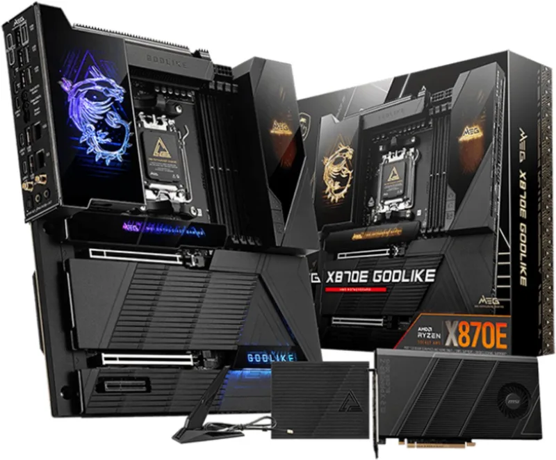 Moederbord Meg X870E Godlike Voor Am5 Ddr5 Pcie5.0 Sata3 M.2 Wi-Fi by MSI – cover