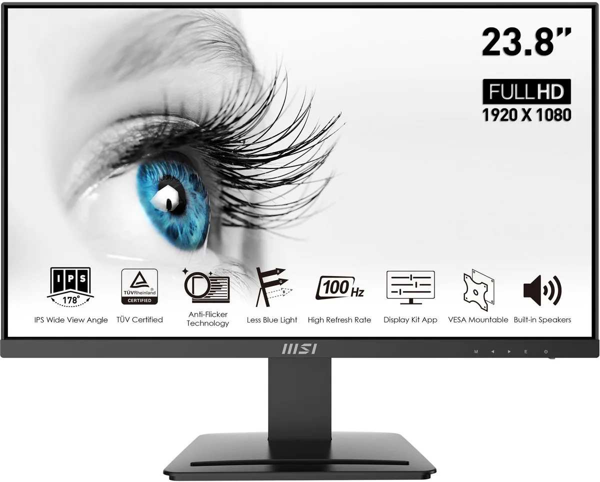 Monitor MSI Pro MP243X 23.8' 1920x1080px IPS 100Hz 1 ms fra MSI, Sort – cover