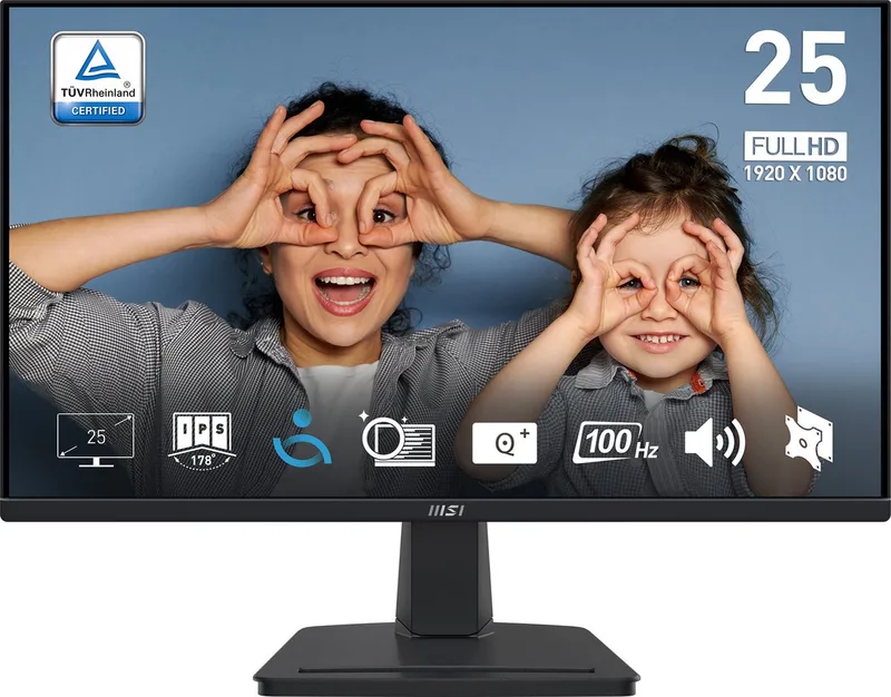 Monitor MSI PRO MP25 24,5" Full HD 100 Hz de MSI, Noir – jaquette