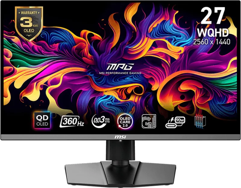 MPG 271QRX QD-OLED - QHD Gaming Monitor - 360hz - 27 inch - USB-C 90w de MSI – jaquette