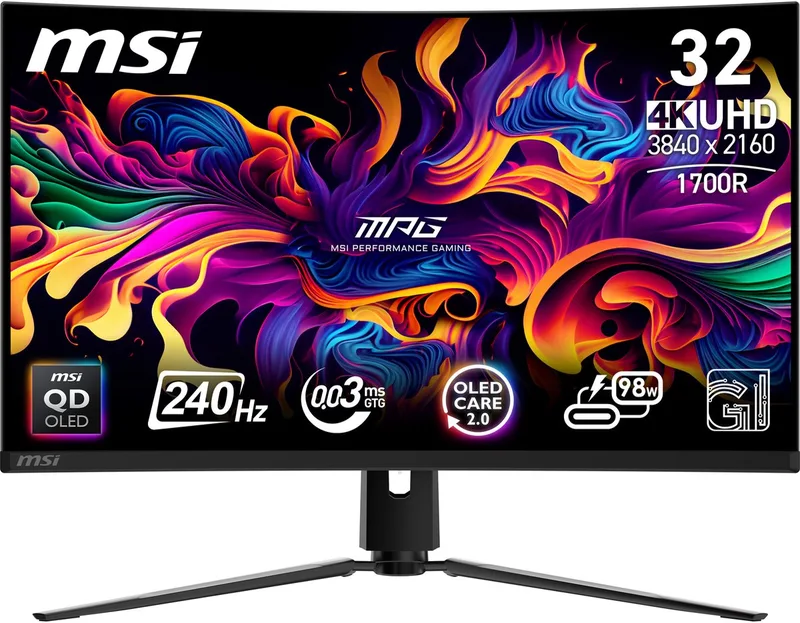 MPG 321CURXDE QD-OLED computer monitor 80 cm (31.5") 3840 x 2160 Pixels 4K Ultra HD by MSI, Black – cover