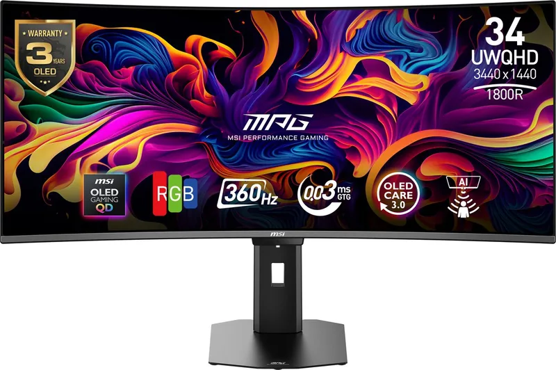 MPG 341CQRDE QD-OLED X36 computer monitor 86,4 cm (34") 3440 x 1440 Pixels UltraWide Quad HD by MSI, Black – cover