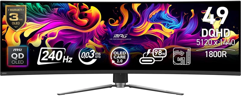 MPG 491CQPXDE QD-OLED computer monitor by MSI, Black – cover