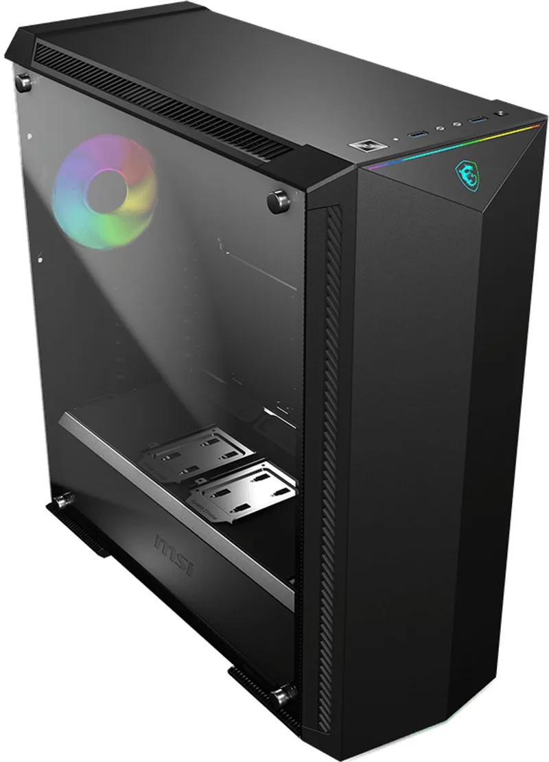 MPG GUNGNIR 100 - Towermodel - uitgebreide ATX - geen voeding (ATX) - lichtgrijs - USB/Audio de MSI, Noir – jaquette