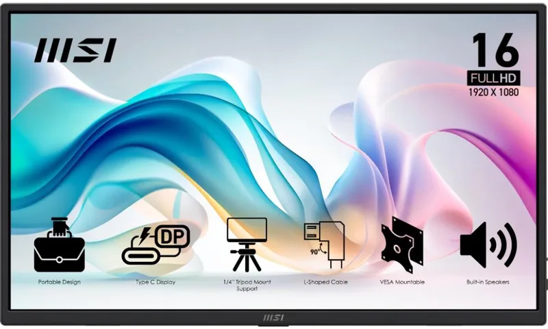 PRO MP165 E6 - Portable USB-C Monitor - Full HD - 15.6 inch - Speakers by MSI – cover