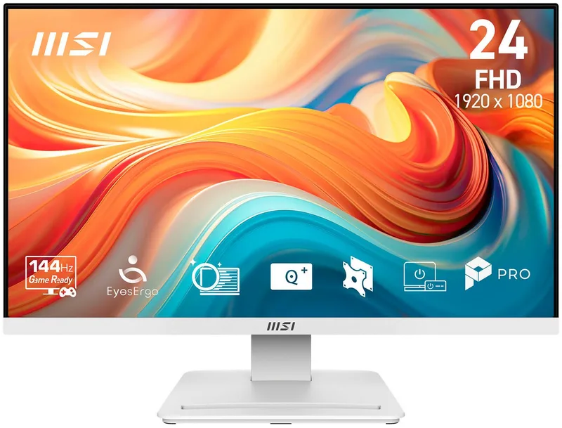PRO MP241W E14V LED-Monitor (61 cm/24 ", 1920 x 1080 px, Full HD, 1 ms Reaktionszeit, 144 Hz, VA LED) van MSI, Zwart, Wit – cover 1 van 2