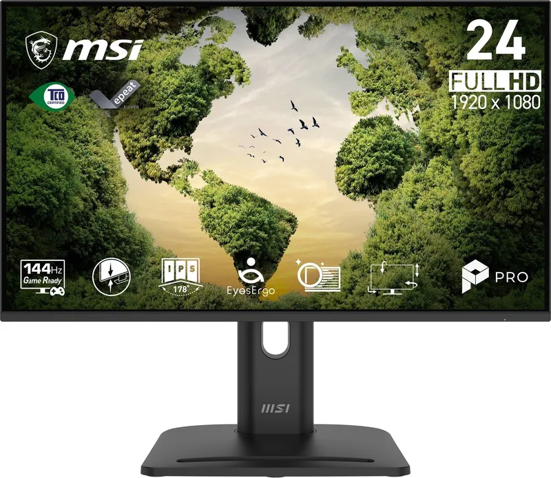 PRO MP245PGN E14 - Full HD Monitor - 144hz - 24 inch - Speakers van MSI, Zwart – cover