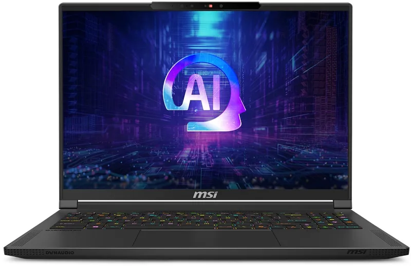 Stealth A16 AI+ A3XWGG-005NL - Gaming Laptop - AMD Ryzen AI 9 HX370 - GeForce RTX 5070 8 GB - 16 inch - 240 Hz by MSI, Black – cover