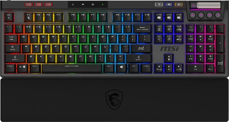 STRIKE PRO WIRELESS - Gaming Keyboard - Kailh Silent Pro Switches - Mystic Light RGB - Foam Wrist Rest by MSI – cover