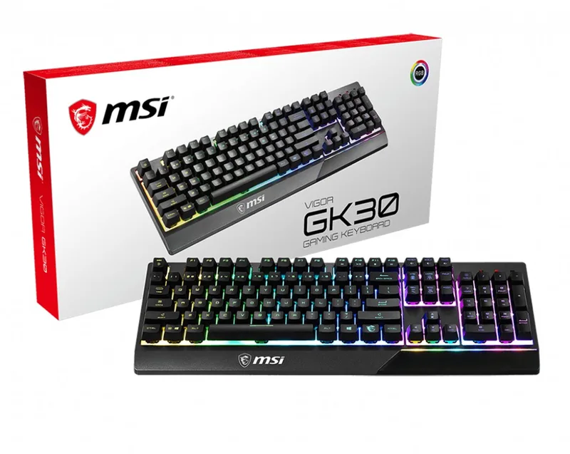 Vigor GK30 Gaming toetsenbord - RGB Toetsenbord - USB QWERTY by MSI, Black, US – cover