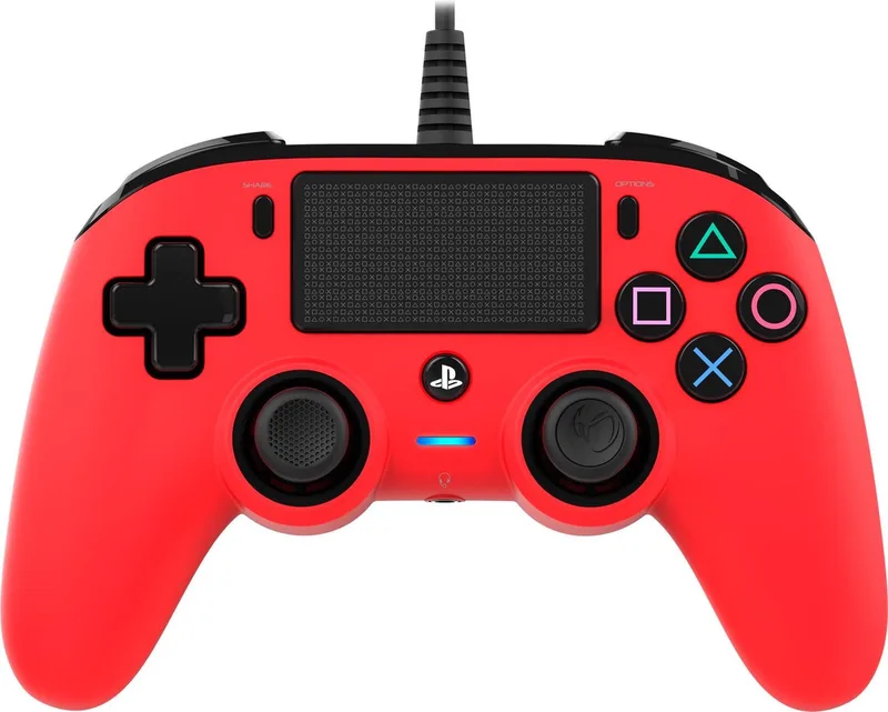 Compact Official Licensed Bedrade Controller - PS4 de Nacon, Rouge – jaquette
