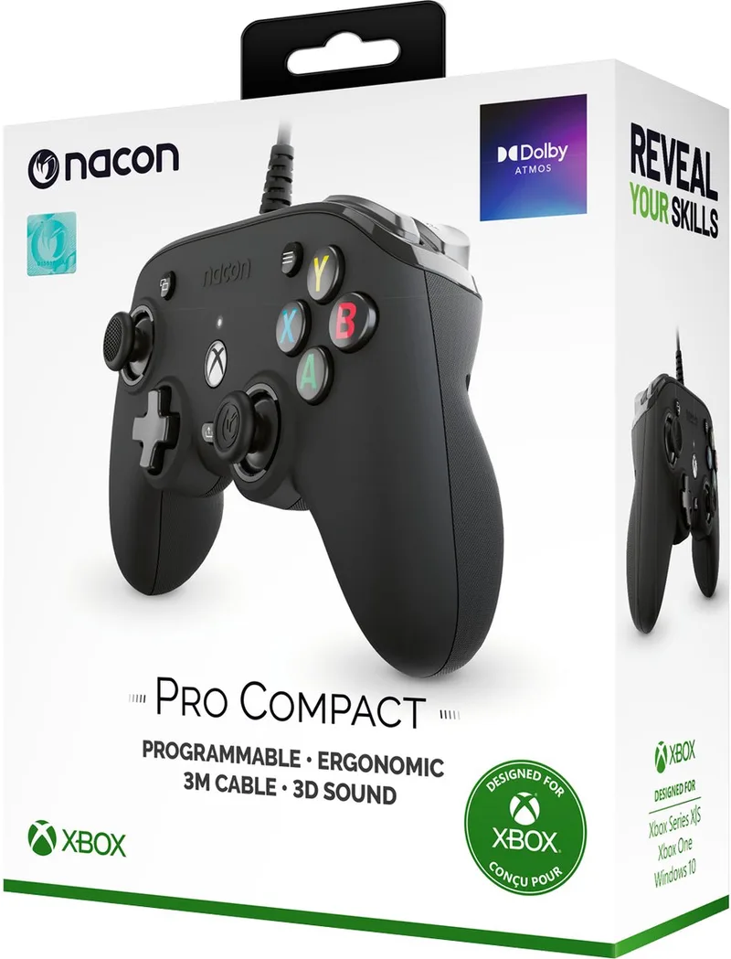 Pro Compact Official Bedrade Controller - Xbox Series X | S de Nacon, Noir – jaquette