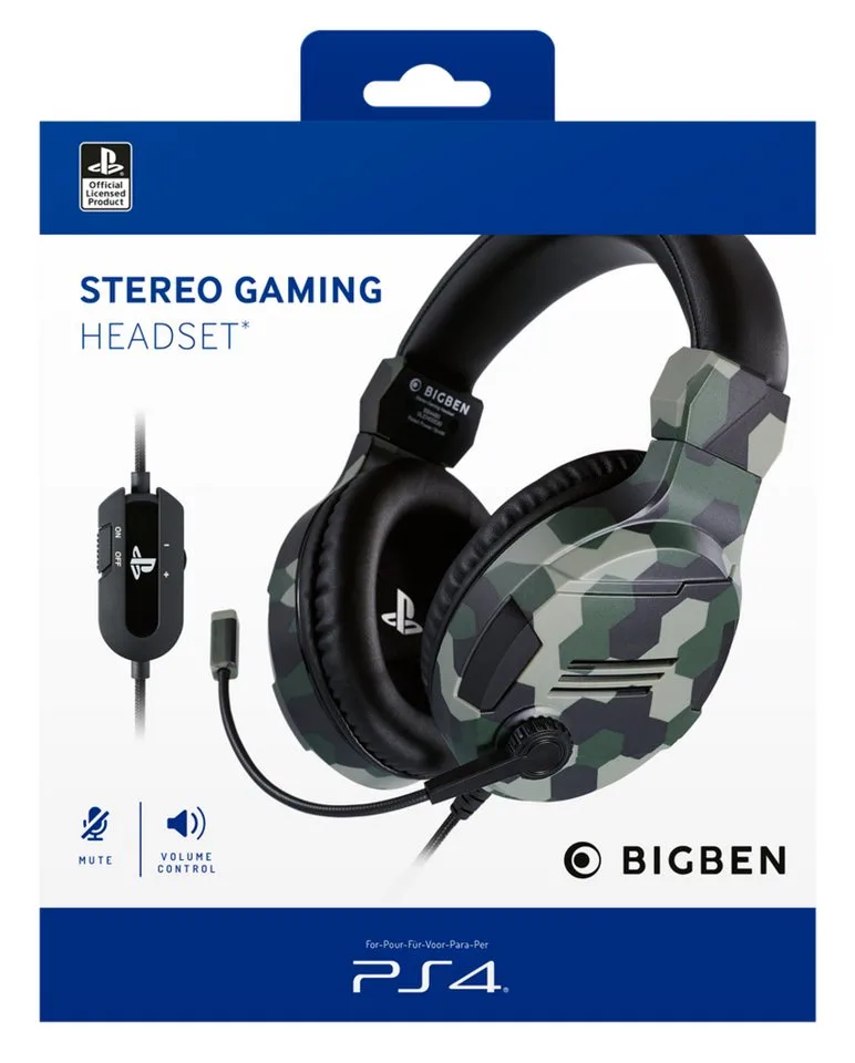 PS4 Stereo-Headset V3 [Offizielle Playstation Lizenz] camo green Gaming-Headset by Nacon – cover