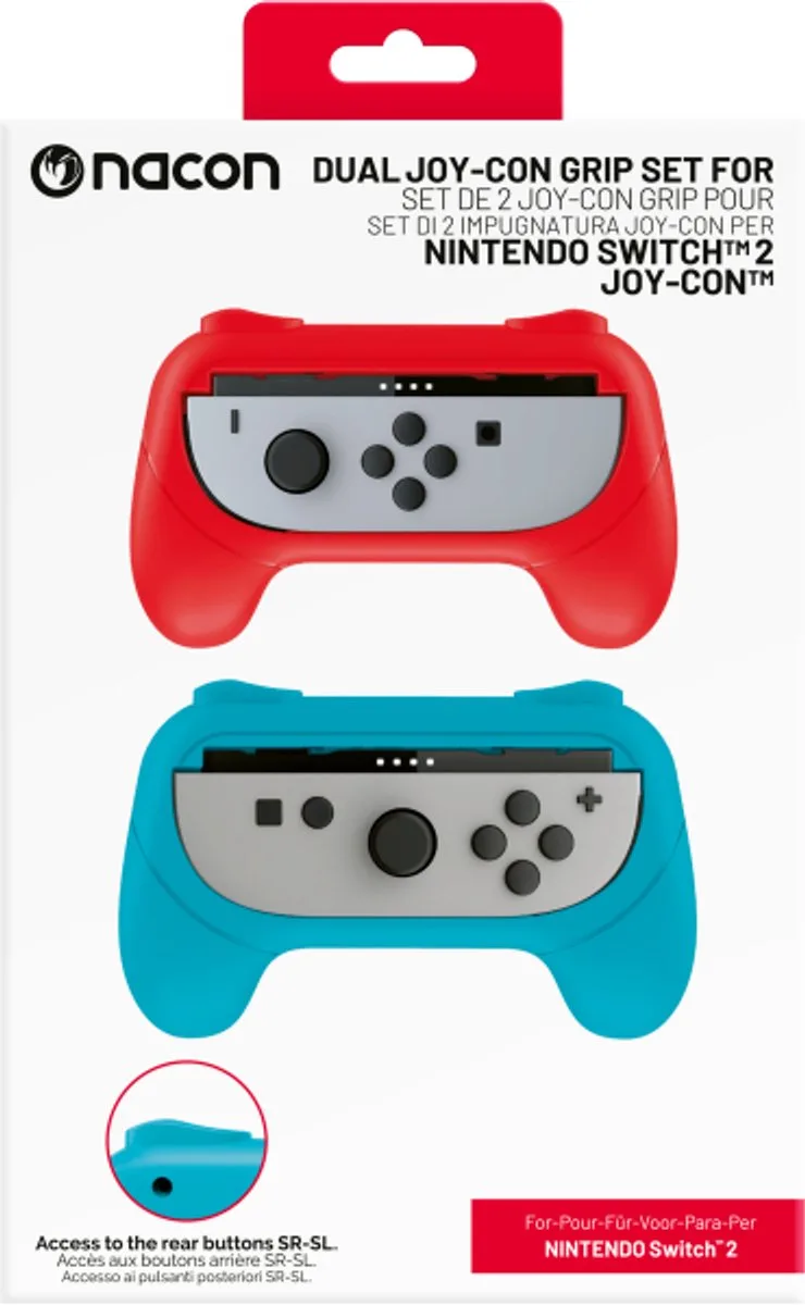 Set van 2 Joy-con Grips voor Nintendo Switch 2 - Controller accessoire van Nacon, Blauw, Rood – cover