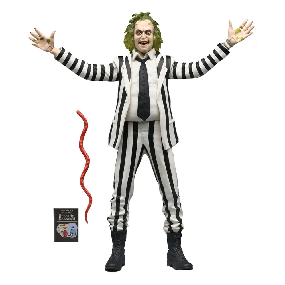 Beetlejuice 1988 Black and White Striped Suit från NECA – omslag