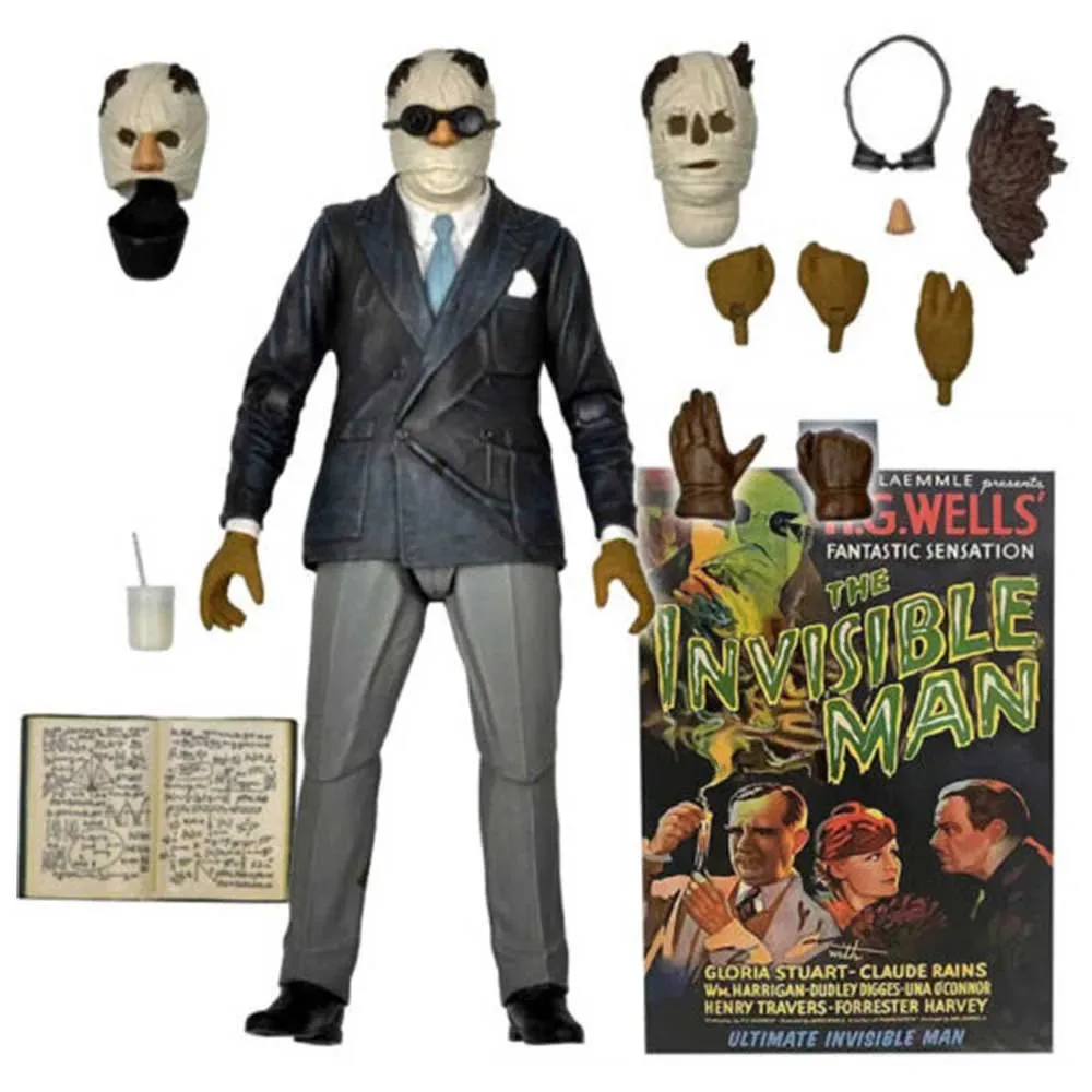Universal Monster Scale Action Ultimate Invisible Man-figuur van NECA – cover