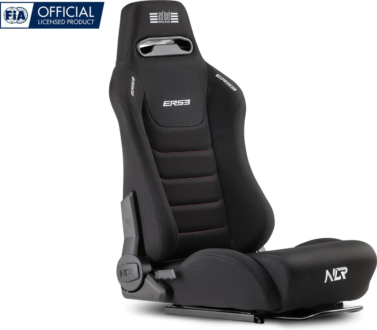 ERS3 Elite Verstelbare Racestoel - Stof & Simaero Mesh - Ademende Stof by Next Level Racing, Black – cover
