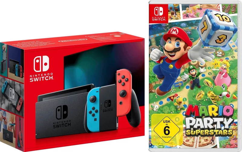 inkl. Mario Party Superstars de Nintendo, Bleu, Multicolore, Rouge – jaquette