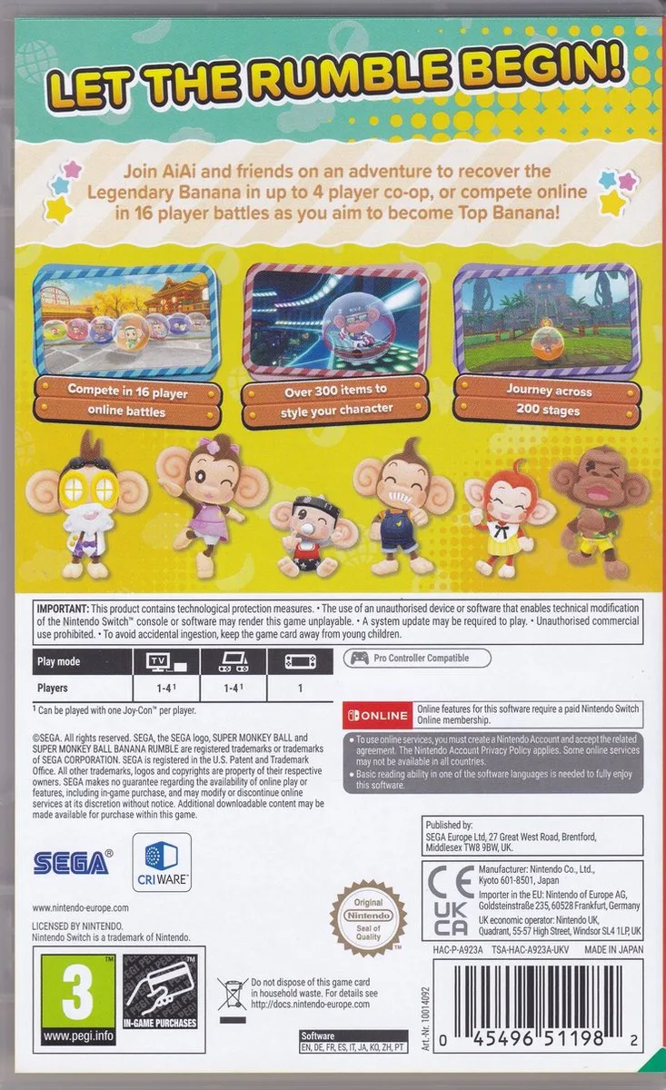 Super Monkey Ball Banana Rumble by Nintendo, Nintendo Switch – cover