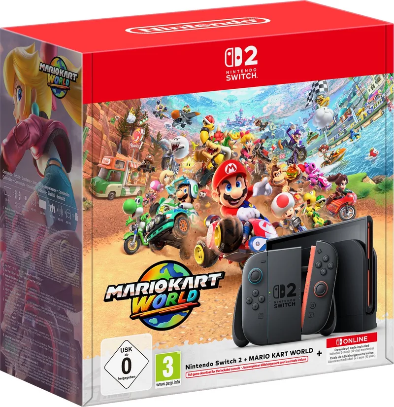 Switch 2 + Mario Kart World van Nintendo – cover