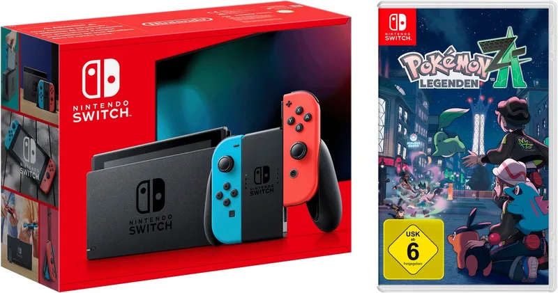 Switch + Pokemon-Legenden: Z-A, Switch r/b neon + Pokemon-Legenden: Z-A de Nintendo, Bleu, Rouge, Noir – jaquette