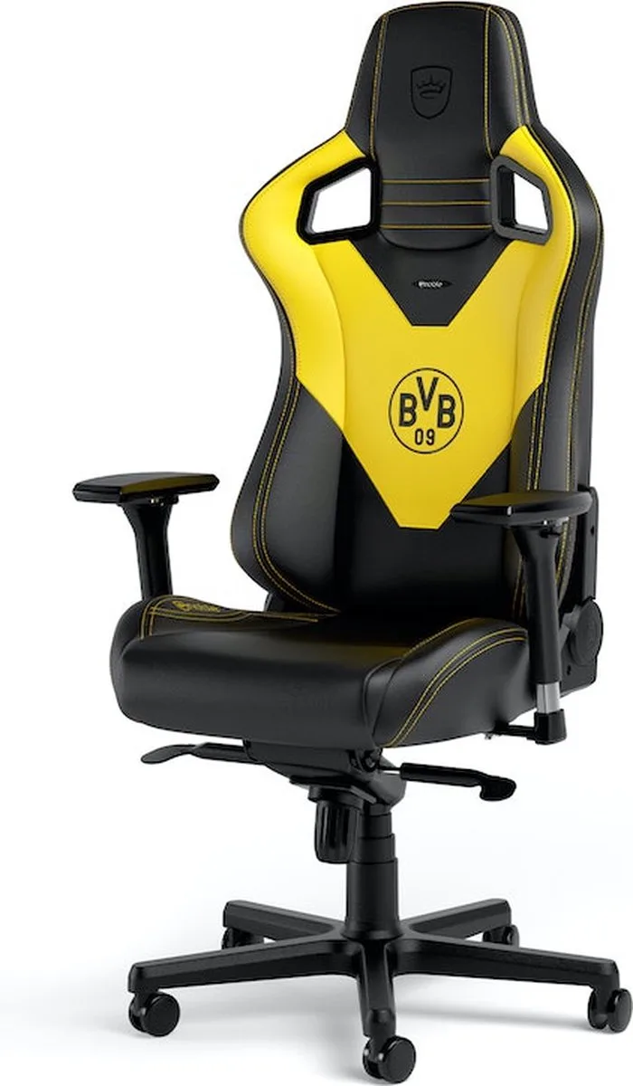 EPIC BVB PC-gamestoel Gecapitonneerde zitting Geel van noblechairs, Zwart – cover