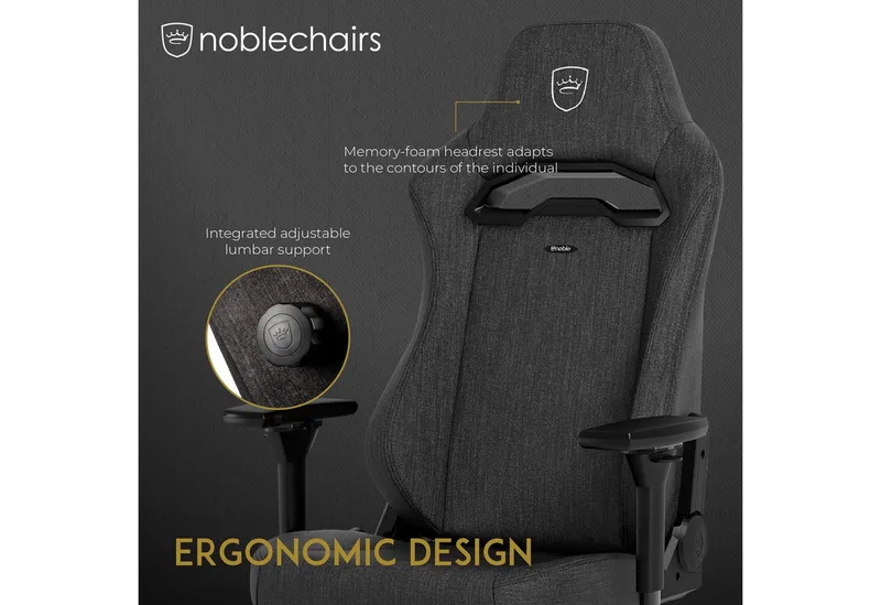 Gaming Chair Noblechairs Hero Black van noblechairs, Antraciet – cover 4 van 5
