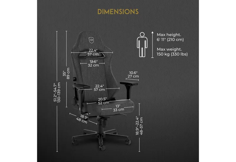 Gaming Chair Noblechairs Hero Black van noblechairs, Antraciet – cover 3 van 5