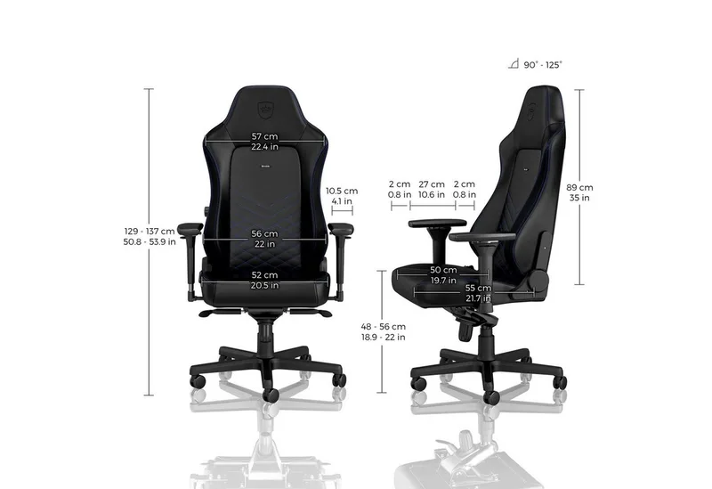 HERO Series gamestoel - zwart/blauw van noblechairs, Blauw, Zwart – cover 2 van 5