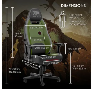 Gaming-Stuhl noblechairs LEGEND Gaming Stuhl - DOOM: The Dark Ages Edition van noblechairs, DOOM: The Dark Ages Edition – cover 2 van 5