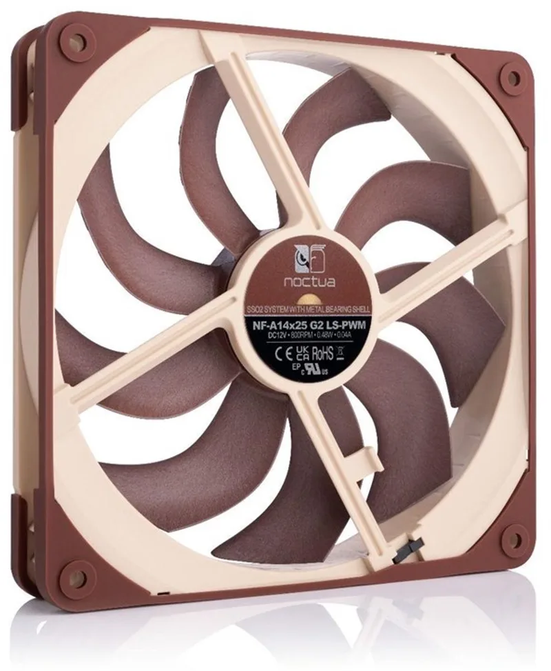 NF‑A14x25 G2 LS‑PWM – Behuizingsventilator – 140 mm – PWM‑regeling – Stil – 800 RPM by Noctua, Beige, Brown – cover