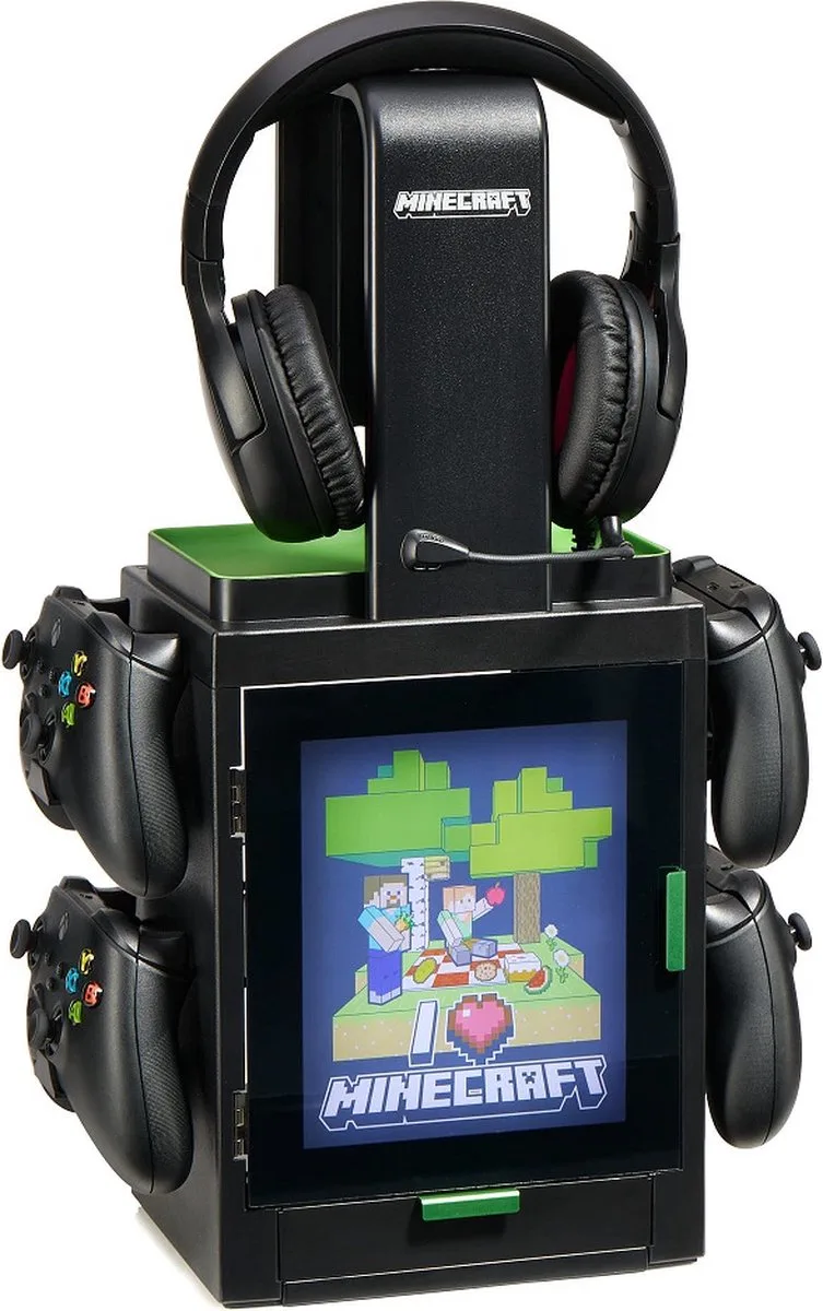 Minecraft - Minecraft Light Geïnspireerde Gaming Locker voor 4 Controllers - 10 Games - 1 Headset van Numskull Games, Meerkleurig – cover