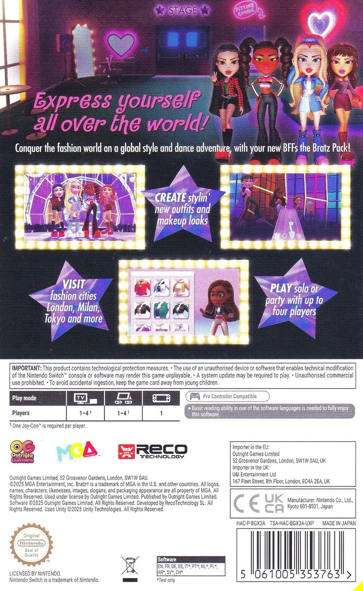 BRATZ Rhythm Style van Outright Games, Nintendo Switch – cover