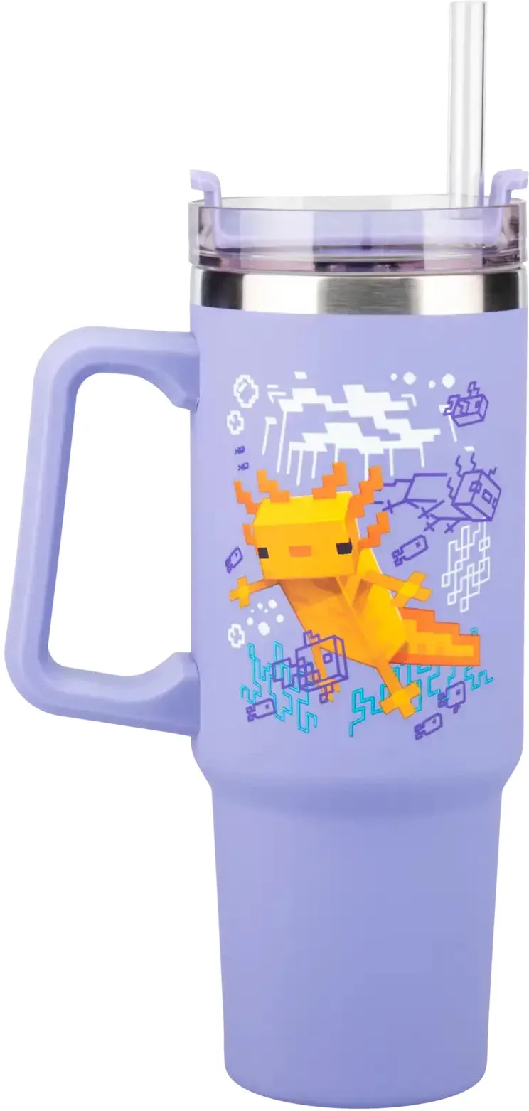 Minecraft - Axolotl Purple Travel Cup with Straw van Paladone – cover
