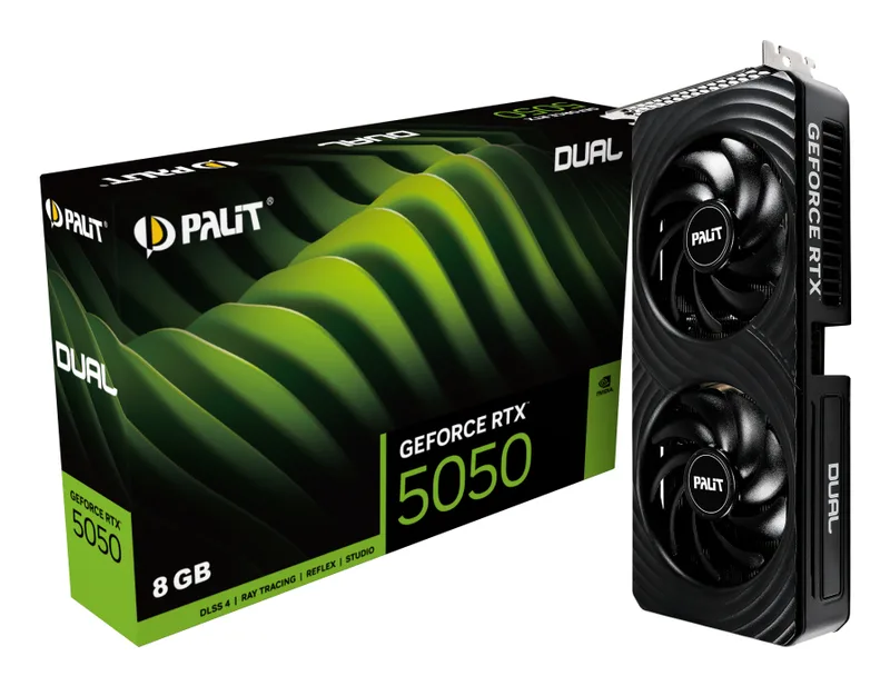 RTX5050 DUAL 8GB GDDR6 HDMI 3xDP van Palit – cover