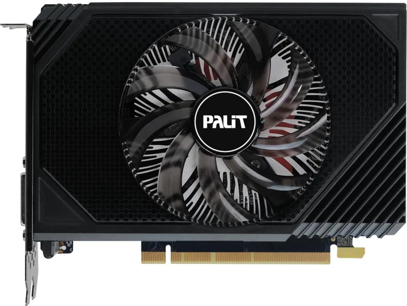 StormX NVIDIA GeForce RTX 3050 - Videokaart - 6GB - GDDR6 - PCIe 4.0 - 1x HDMI 2.1 - 1x DisplayPort 1.4 - 1x DVI-D van Palit, Zwart – cover