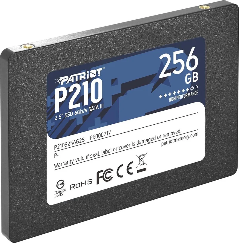 P210 | 256 GB SATA SSD | 2,5″ | tot 520 MB/s Lezen | tot 430 MB/s Schrijven van Patriot – cover