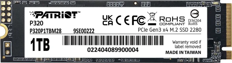 P320 - SSD - NVMe - Hoge Snelheid - 1TB van Patriot – cover