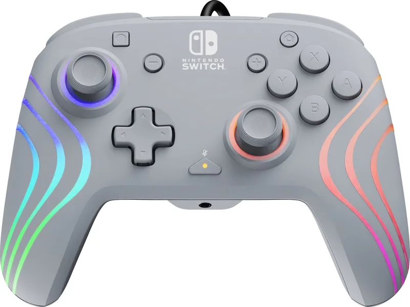 Afterglow WAVE - Gaming Controller - RGB - 3,5mm Jack - Geschikt voor Nintendo Switch by PDP, Grey – cover