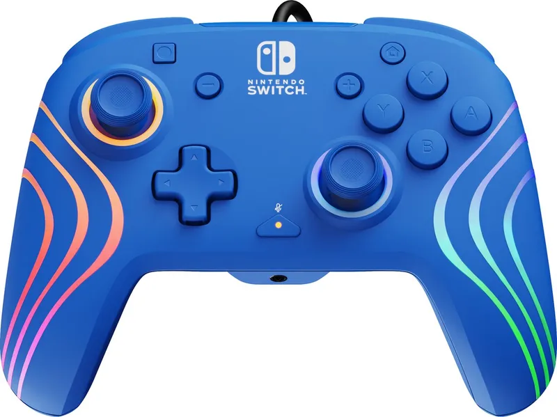 Afterglow WAVE - Gaming Controller - RGB - 3,5mm Jack - Geschikt voor Nintendo Switch van PDP, Blauw – cover