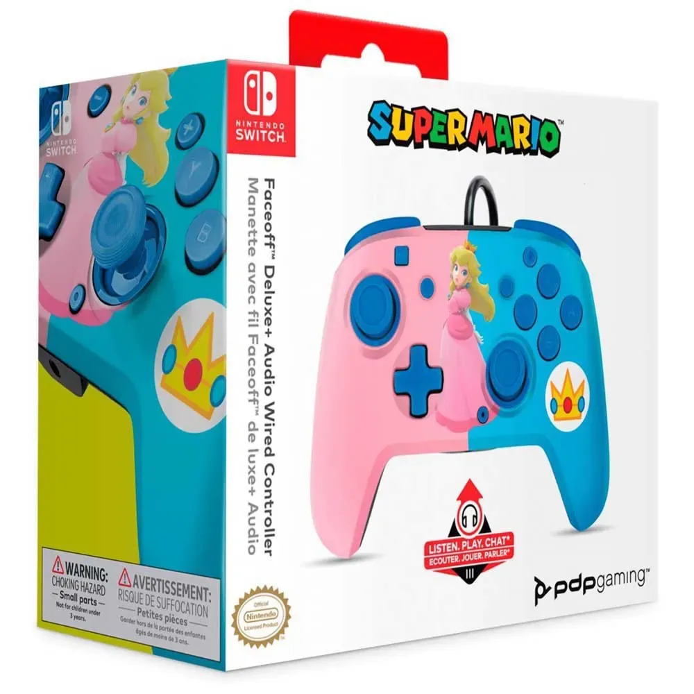 Manette Nintendo Switch Faceobb Deluxe Peach de PDP – jaquette