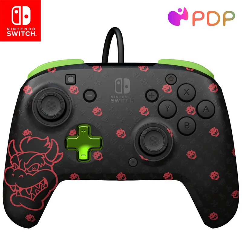 Gaming Rematch Bedrade Controller - Glow in the Dark - USB - Nintendo Switch by PDP, Bowser – cover