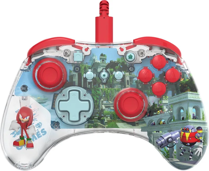 REALMz Bedrade Controller - Knuckles Sky Sanctuary Zone - LED - Nintendo Switch de PDP, Rouge – jaquette